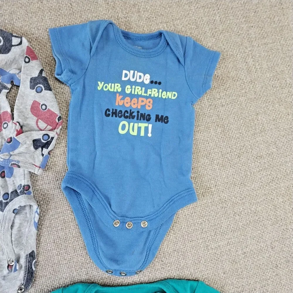 Baby Infant Boy Clothing Bundle Bodysuit Variety Of Colors 10 Pieces Newborn #15